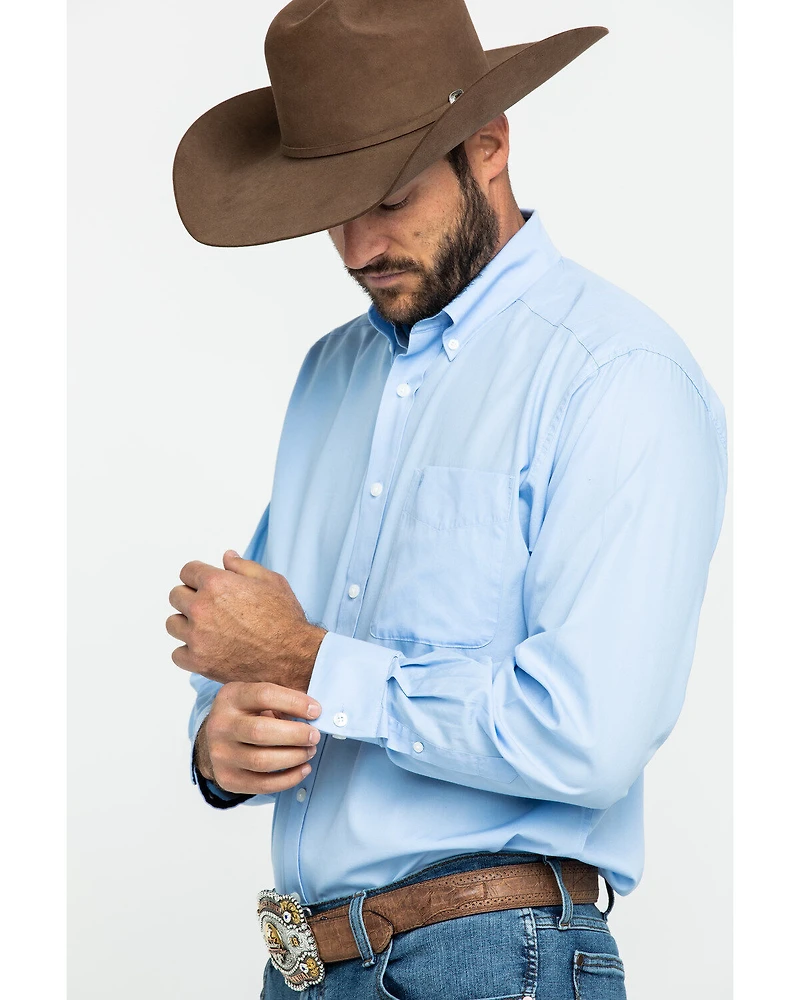 Ariat Men's Wrinkle Free Solid Long Sleeve Button Down Western Shirt
