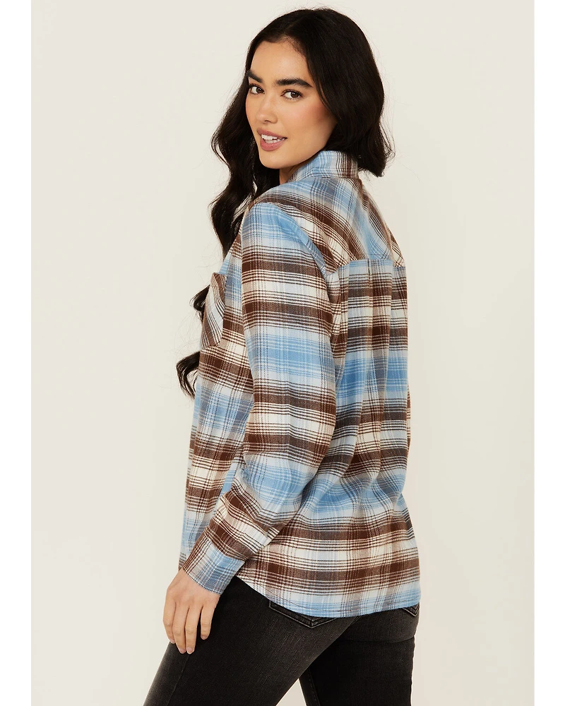 Idyllwind Women's Lane Plaid Print Long Sleeve Snap Flannel Shirt