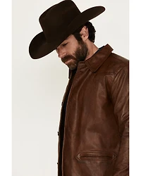 Cody James Men's Helena Flannel Lined Button-Down Leather Jacket