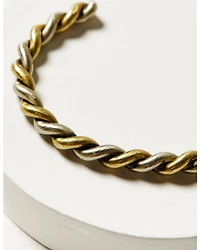 M & F Western Men's Gold & Silver Strike Twisted Cuff Bracelet