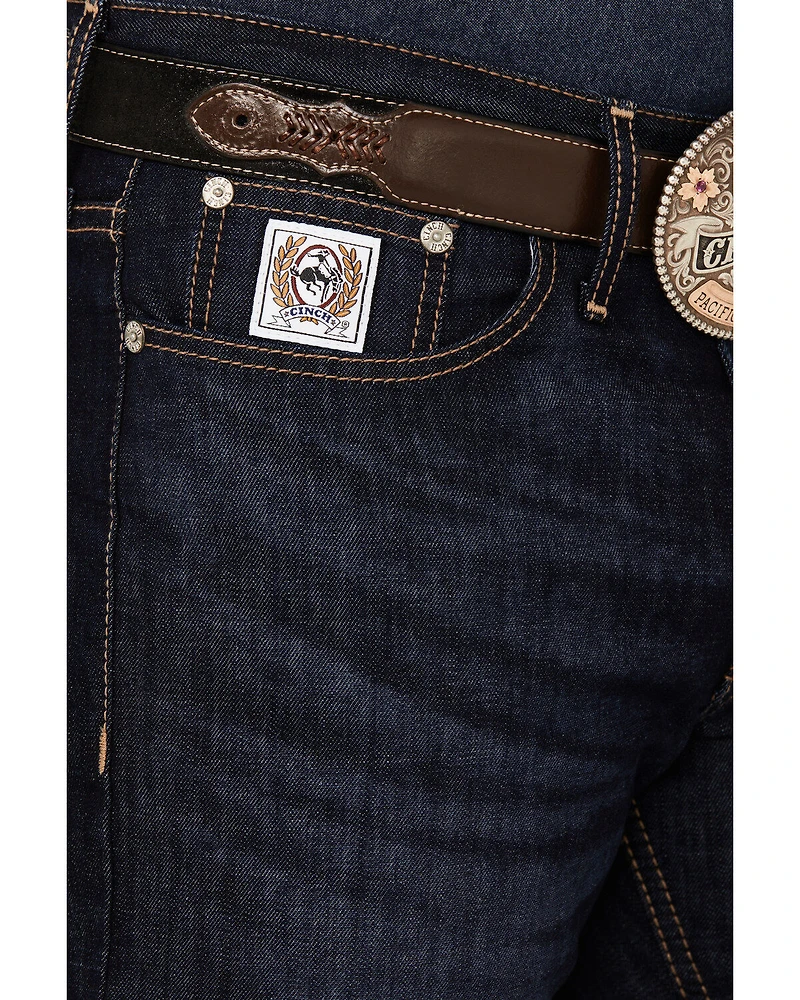 Cinch Men's White Label Dark Wash Relaxed Straight Rigid Denim Jeans