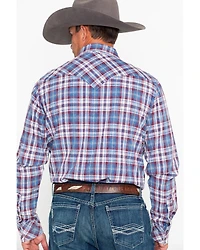 Rock & Roll Denim Men's Double Dye Plaid Print Long Sleeve Western Shirt