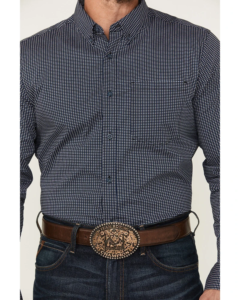Cody James Men's Chris Geo Print Long Sleeve Button-Down Stretch Western Shirt