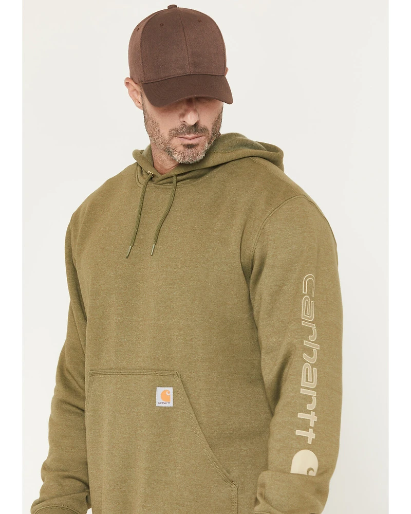 Carhartt Men's Loose Fit Midweight Logo Sleeve Graphic Hooded Sweatshirt