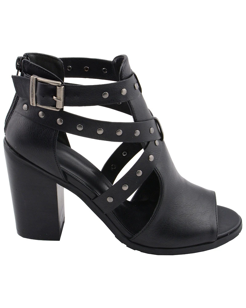 Milwaukee Performance Women's Platform Heel Studded Strap Sandals