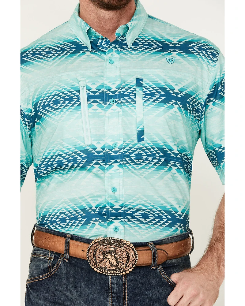 Ariat Men's VentTEK Classic Fit Southwestern Striped Short Sleeve Performance Shirt