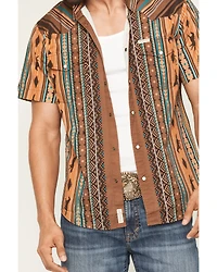 Sendero Provisions Men's Wyatt Southwestern Serape Striped Short Sleeve Snap Western Shirt