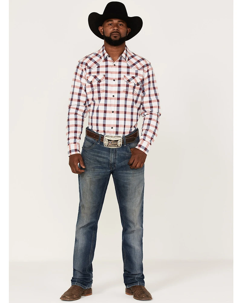 Cody James Men's Blue River Plaid Long Sleeve Snap Western Shirt