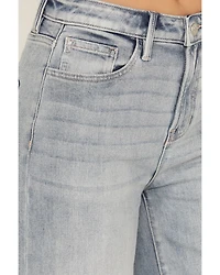 Miss Me Women's Light Wash High Rise 32" Super Wide Stretch Denim Jeans