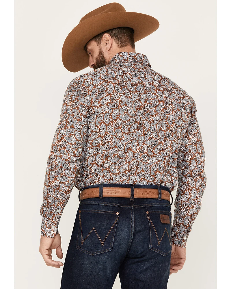 Roper Men's Amarillo Paisley Print Long Sleeve Button Down Western Shirt