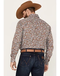 Roper Men's Amarillo Paisley Print Long Sleeve Button Down Western Shirt
