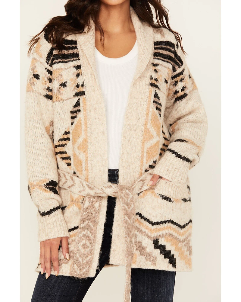 Idyllwind Women's Nora Southwestern Print Belted Sweater