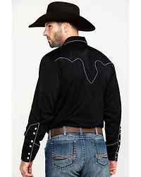Scully Men's Embroidered Long Sleeve Snap Western Shirt