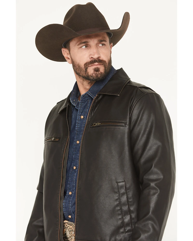 Cody James Men's Faux Leather Moto Jacket