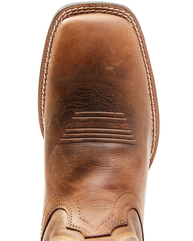Justin Men's Dusky Brown Canter Cowhide Leather Western Boots - Broad Square Toe