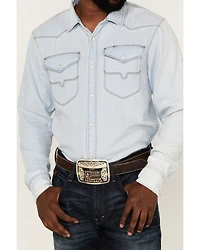 Kimes Ranch Men's Grimes Light Wash Denim Long Sleeve Snap Western Shirt