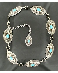 Ariat Women's Oval Turquoise Concho Chain Belt