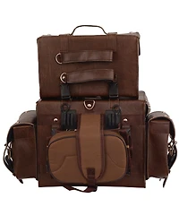 Milwaukee Leather Large Antique Four Piece Studded PVC Touring Pack With Barrel Bag