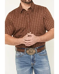 Cody James Men's Westward Floral Striped Short Sleeve Button-Down Stretch Western Shirt