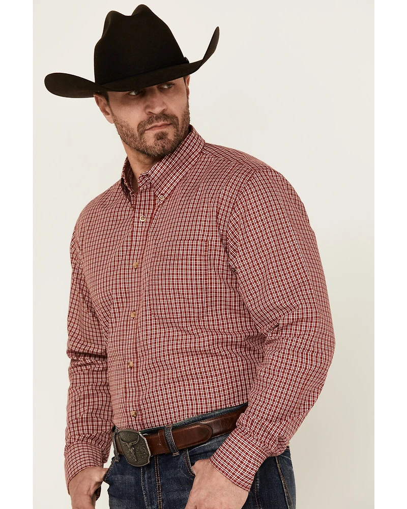 Wrangler Riata Men's Assorted Plaid Print Long Sleeve Button-Down Western Shirt
