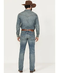 Moonshine Spirit Men's Twister Wash Decker Slim Straight Stretch Denim Jeans