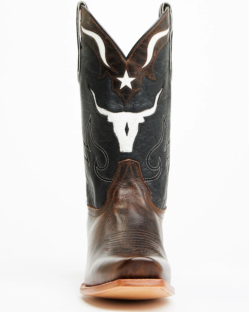 Moonshine Spirit Men's Showtime Longhorn Inlay Western Boots - Square Toe