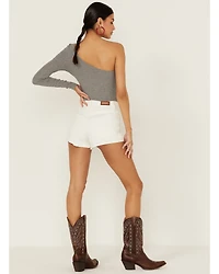 Shyanne Women's High Rise White Rolled Cuff Shorts