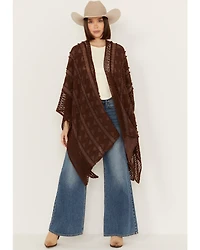 Shyanne Women's Chevron Tassel Chenille Shawl