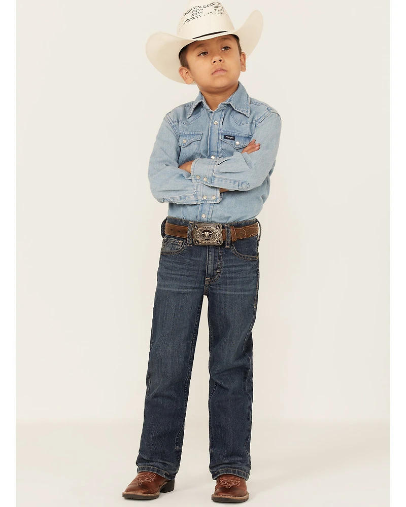 Cody James Little Boys' Saguaro Dark Wash Mid Rise Stretch Slim Bootcut Jeans - Sizes 4-8