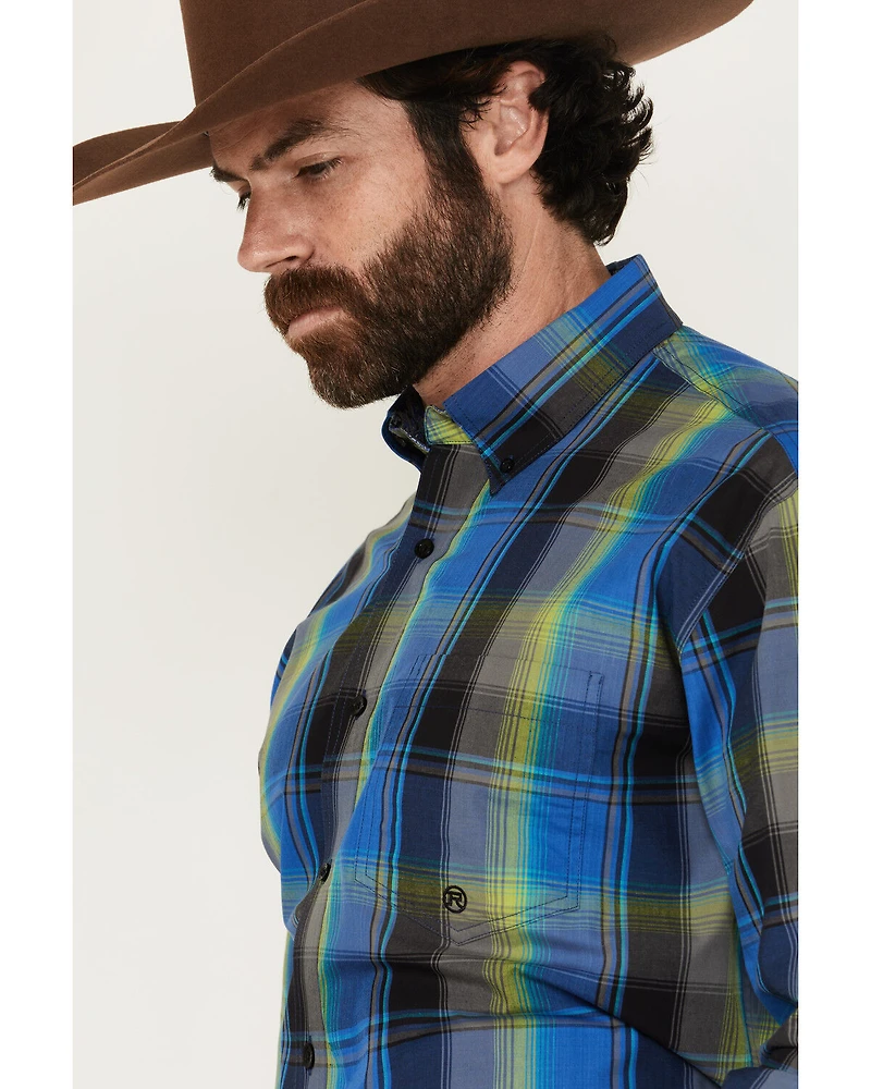 Roper Men's Amarillo Plaid Print Long Sleeve Button-Down Western Shirt