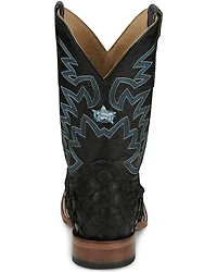 Justin Men's Ocean Front Exotic Pirarucu Western Boots - Broad Square Toe
