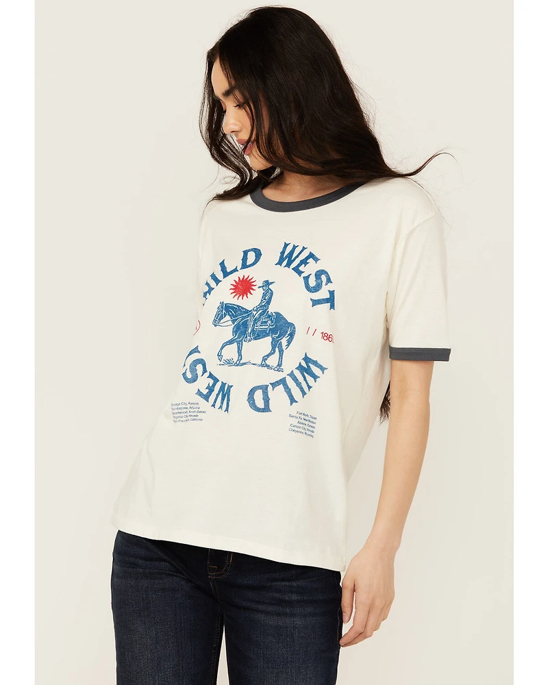 Girl Dangerous Women's Wild West Short Sleeve Ringer Tee