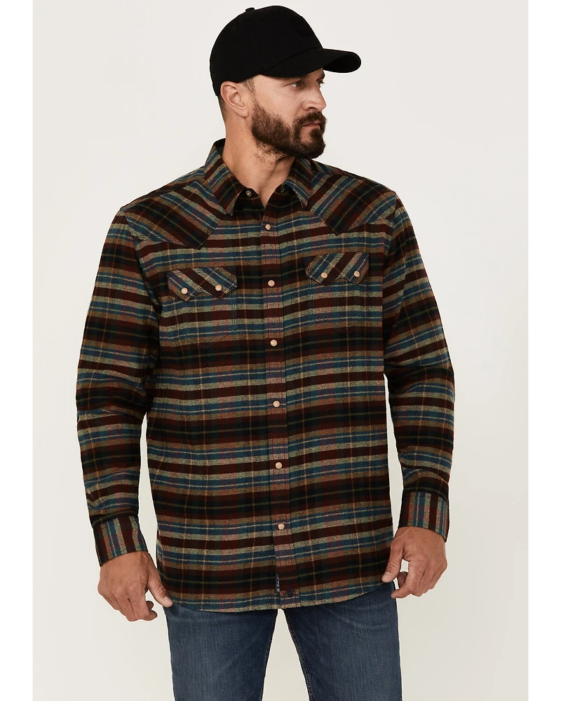 Moonshine Spirit Men's Underground Striped Print Long Sleeve Snap Western Shirt
