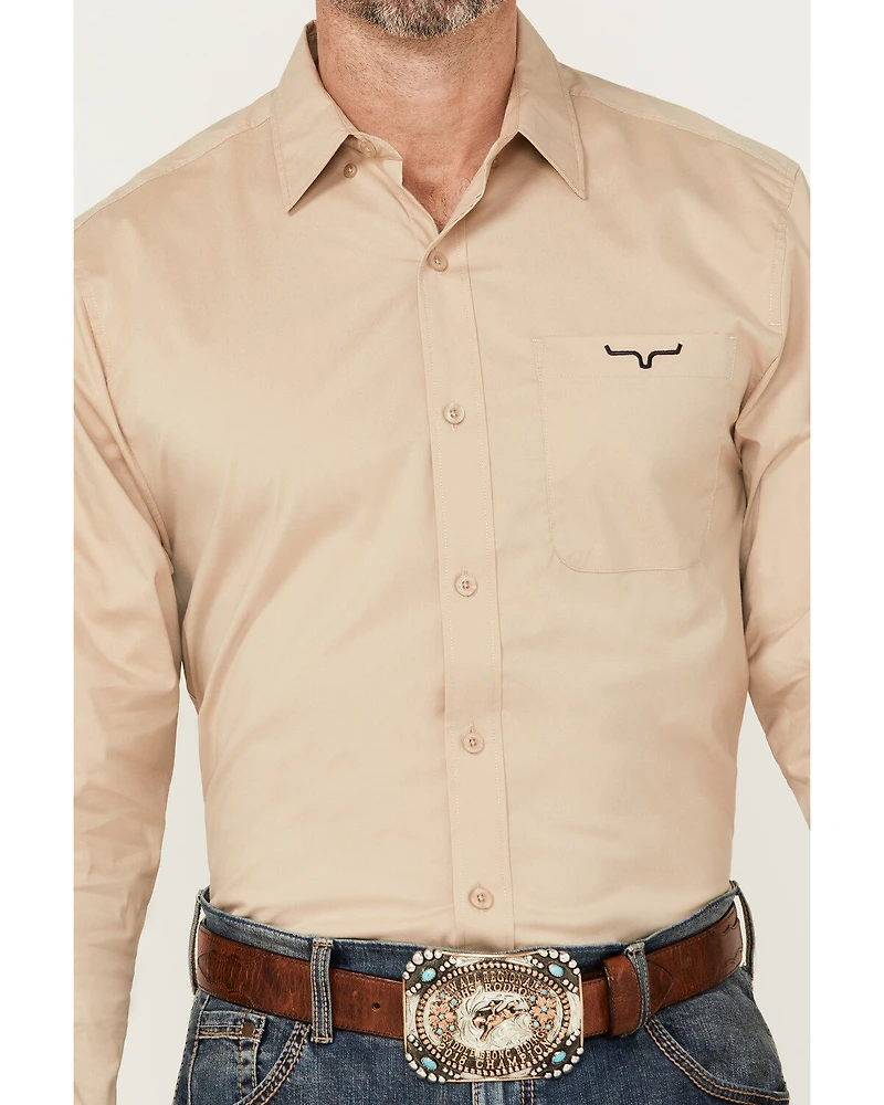 Kimes Ranch Men's Team Solid Long Sleeve Button-Down Performance Western Shirt