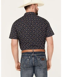 Gibson Trading Co Men's Floral Geo Print Short Sleeve Snap Shirt
