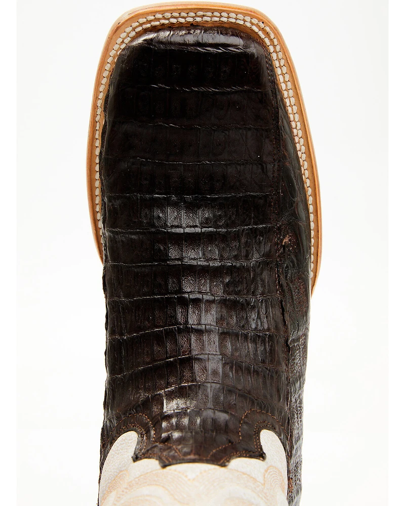 Tanner Mark Men's Exotic Caiman Belly Western Boots - Broad Square Toe