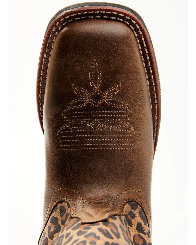 Laredo Women's Leopard Print Western Performance Boots - Broad Square Toe