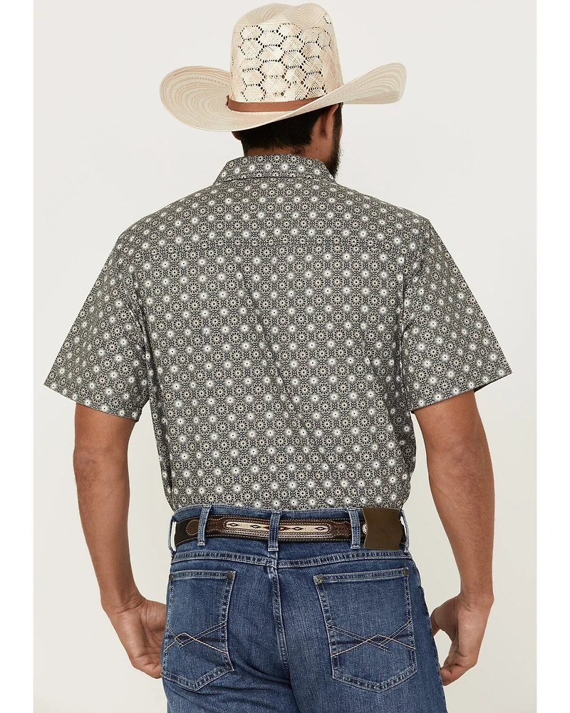 Gibson Trading Co Men's Good Time Geo Print Button-Down Short Sleeve Western Shirt