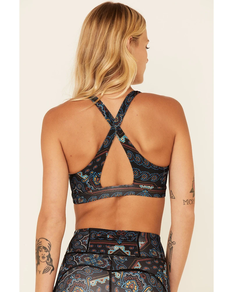 Shyanne Women's Paisley Print Riding Sports Bra