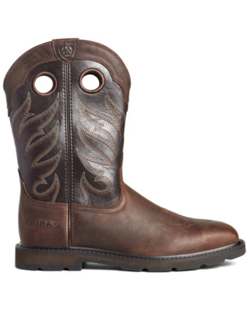 Ariat Men's Brown Groundwork Western Work Boots - Soft Toe