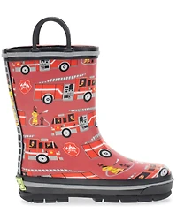 Western Chief Boys' Fire Truck Tread Rain Boots - Round Toe