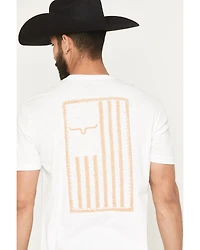 Kimes Ranch Men's Patched Patriotic Logo Short Sleeve Graphic T-Shirt