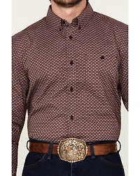 RANK 45® Men's Tinson Geo Print Long Sleeve Button-Down Stretch Western Shirt