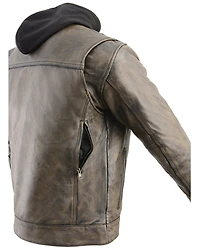 Milwaukee Leather Men's Distressed Utility Pocket Ventilated Concealed Carry Motorcycle Jacket