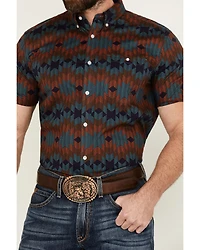 RANK 45® Men's Azrank Southwestern Print Short Sleeve Button-Down Stretch Western Shirt