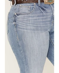 Ariat Women's Light Wash Mid Rise Regina Flare Jeans - Plus