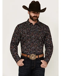 Cody James Men's Take Flight Paisley Print Long Sleeve Snap Western Shirt