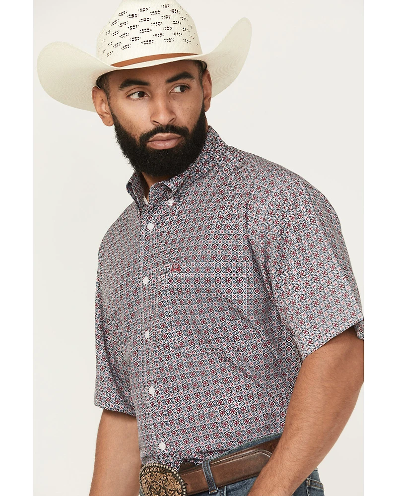 Cinch Men's Medallion Print Short Sleeve Button-Down Performance Western Shirt