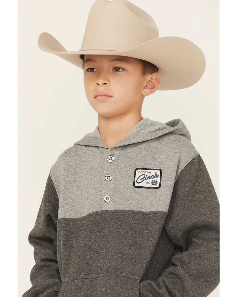 Cinch Boys' 1/4 Button-Down Hooded Pullover