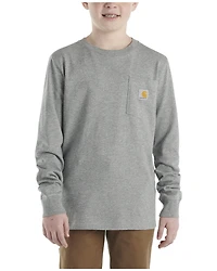 Carhartt Boys' Logo Long Sleeve Pocket T-Shirt